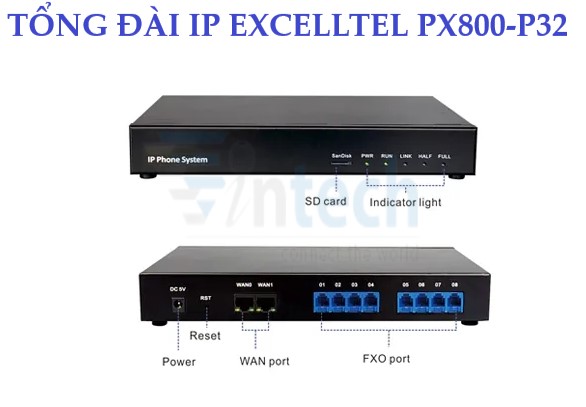 Tổng đài điện thoại Excelltel PX800-P32 - Tổng đài ip giá rẻ
