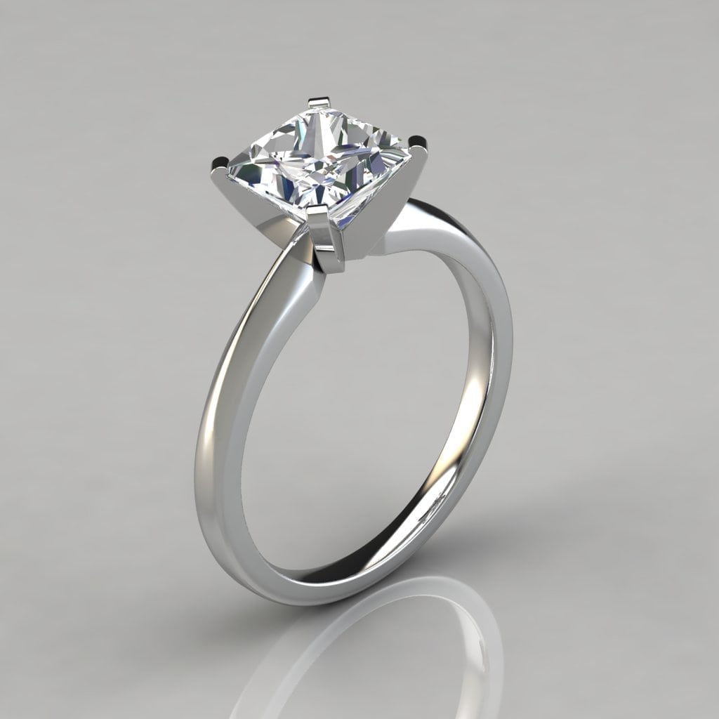 Classic Princess Cut Solitaire Moissanite Engagement Ring | Forever Moissanite