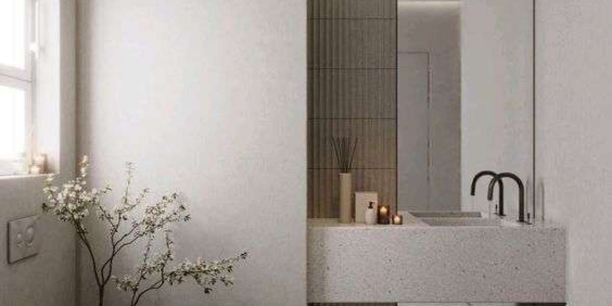 Gạch lát nhà tắm hiệu ứng bê tông theo phong cách tối giản