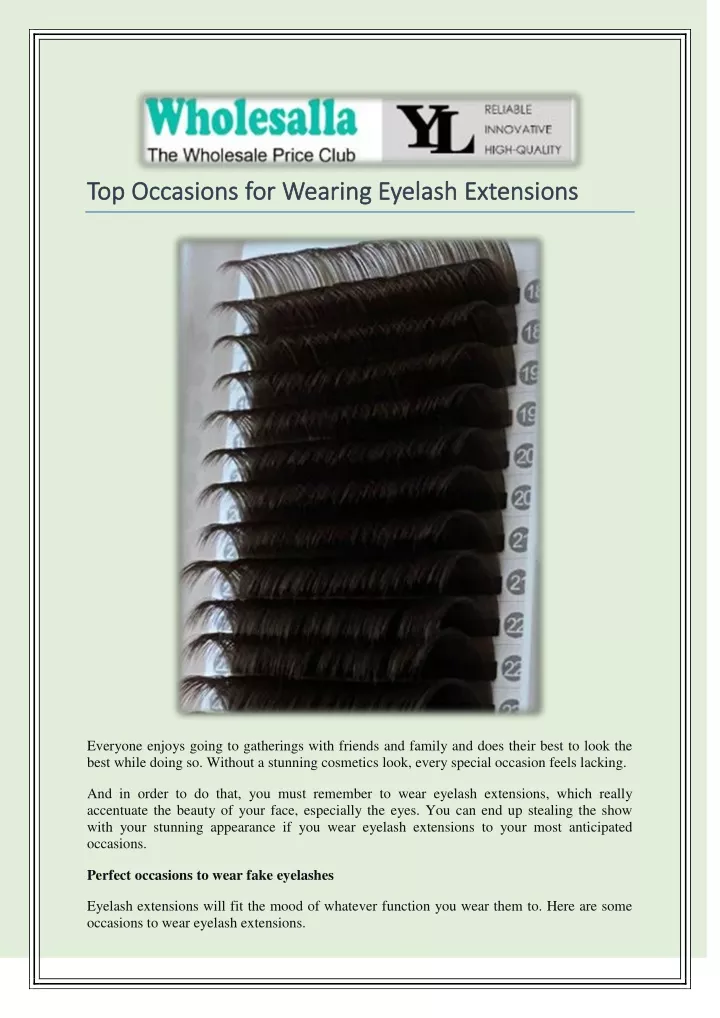 PPT - Top occasions for wearing eyelash extensions PowerPoint Presentation - ID:12511591