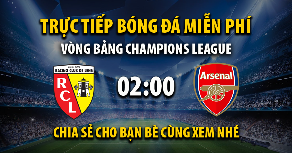 Trực tiếp Lens vs Arsenal lúc 02:00, ngày 04/10 - 90Phutc.tv