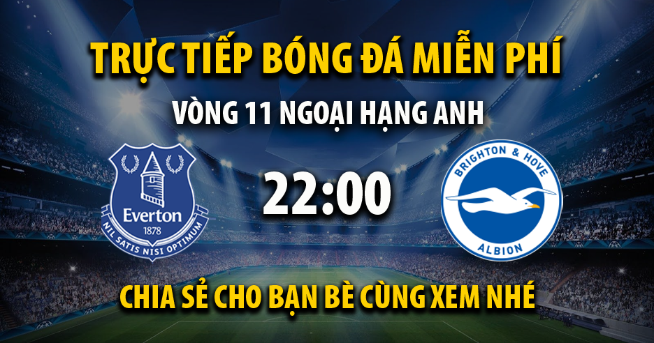 Link trực tiếp Everton vs Brighton 22:00, ngày 04/11 - Xoilac365s.tv